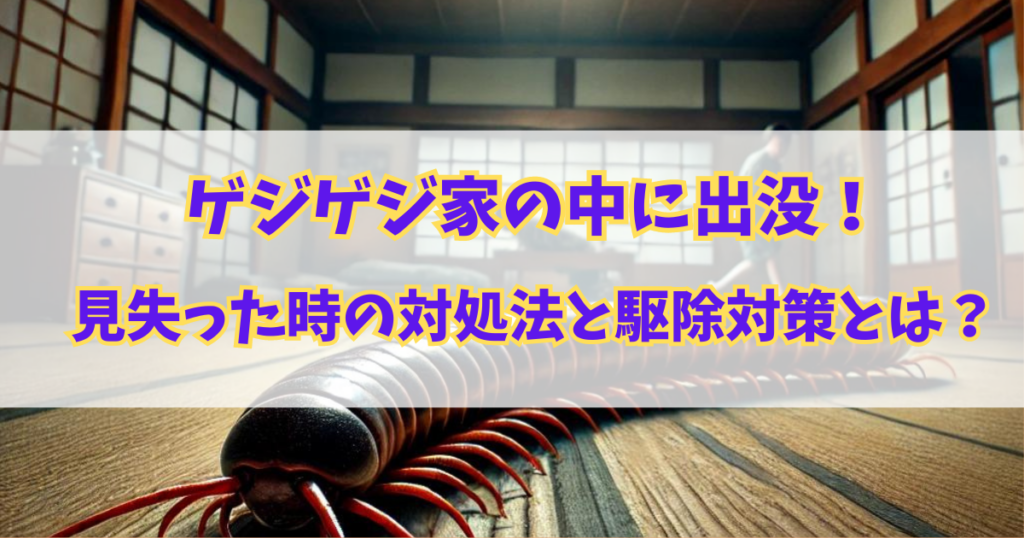 ゲジゲジ家の中に出没！！見失った時の対処法と駆除対策とは？