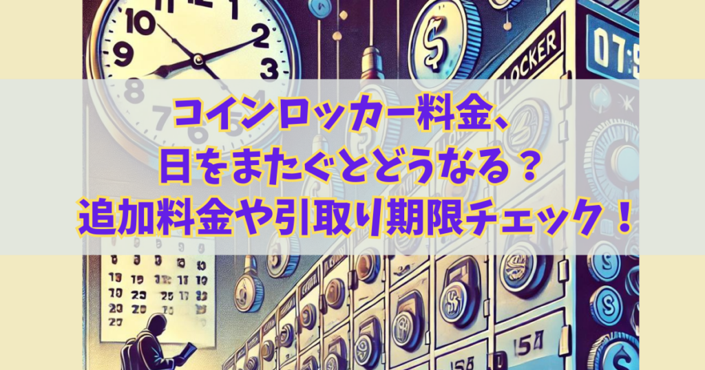 コインロッカー料金、日をまたぐとどうなる？追加料金や引き取り期限を要チェック！