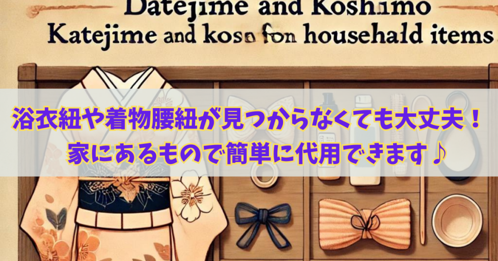 浴衣紐や着物腰紐が見つからなくても大丈夫！家にあるもので簡単に代用できます♪