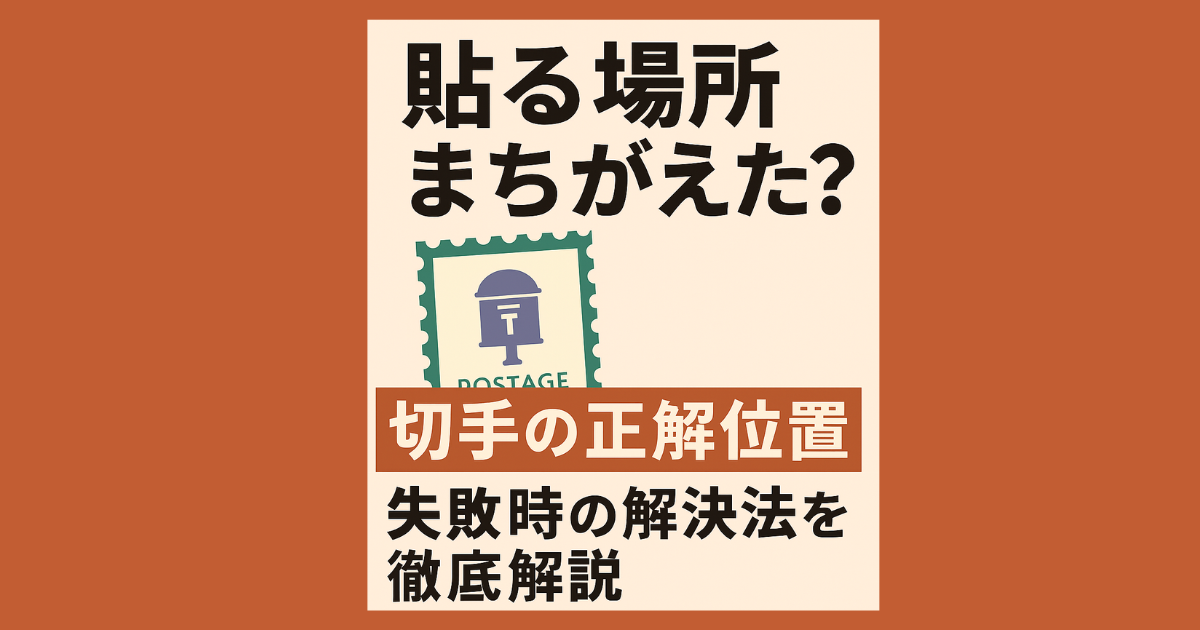 切手　貼る位置間違った